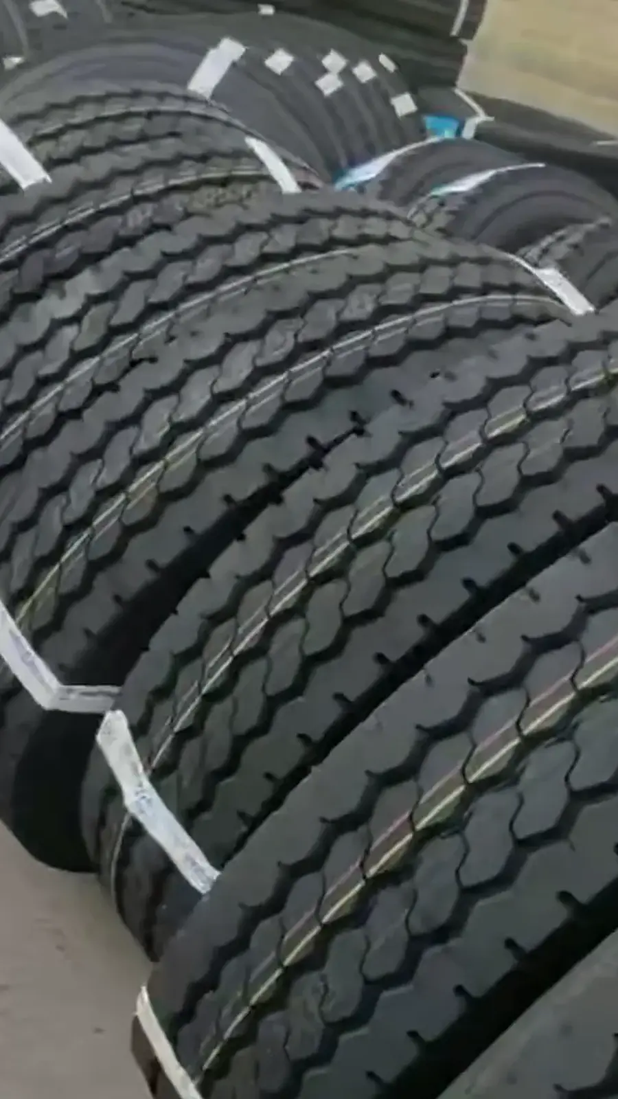 Batch of TBR truck tires prepared for shipment